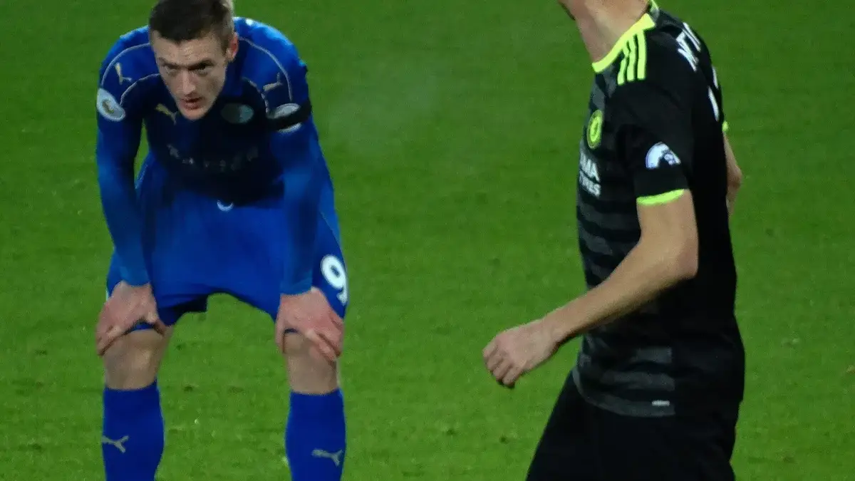 Jamie Vardy during a Premier League match