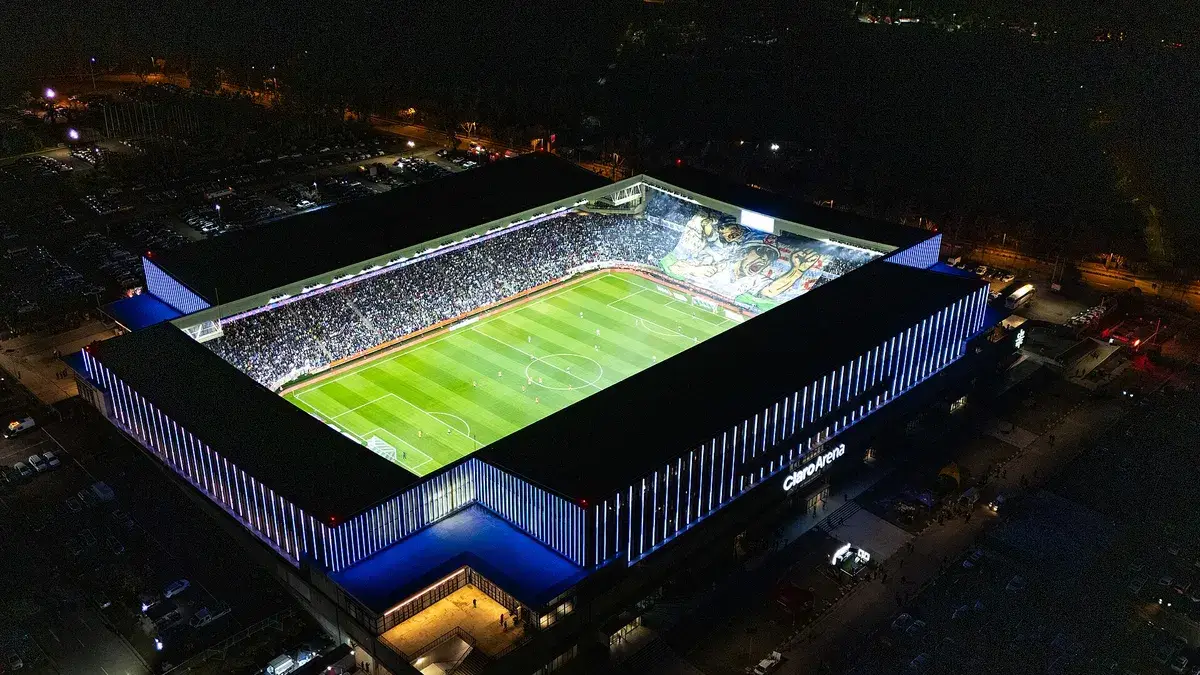 Vista aérea del Claro Arena, estadio de Universidad Católica