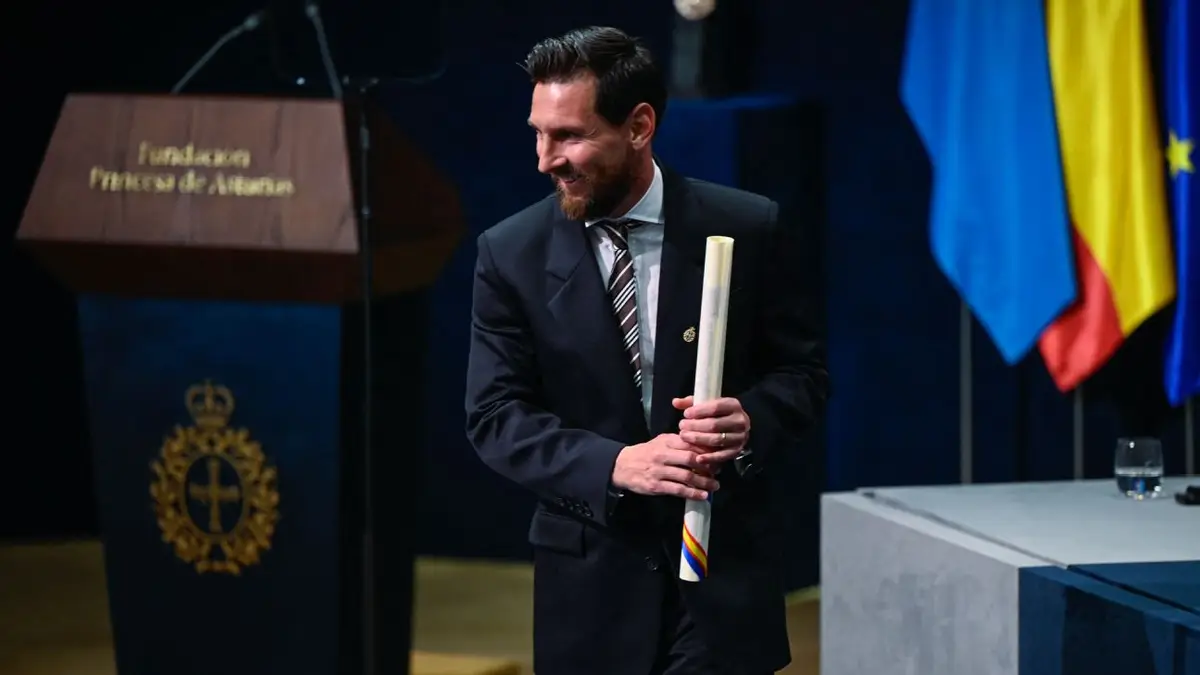 Lionel Messi receives the 2026 Princess of Asturias Award for Sport on Friday.