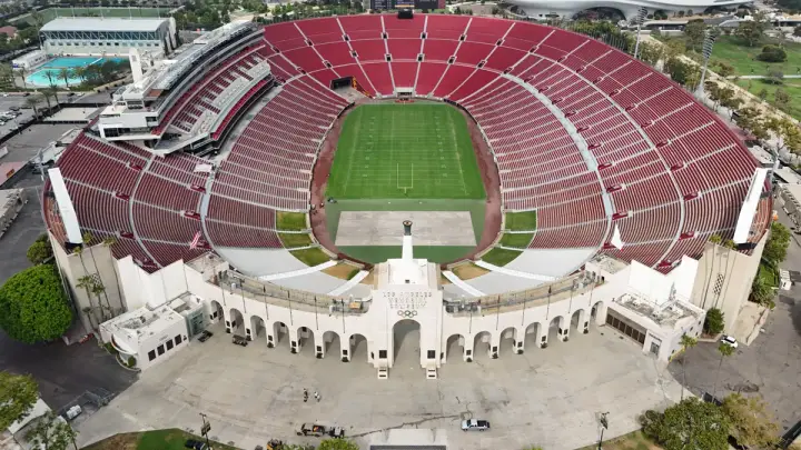 Vista aérea del Los Angeles Memorial Coliseum