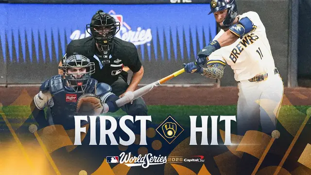 Jackson Chourio collects the Brewers' first World Series hit since 1982! | MLB Highlights