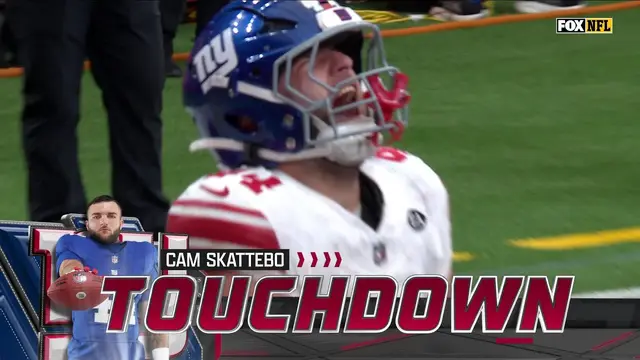 GET OFF ME! Skattebo can't be denied his Giants' TD