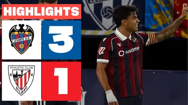 LEVANTE UD 3 - 1 ATHLETIC CLUB | RESUMEN LALIGA EA SPORTS