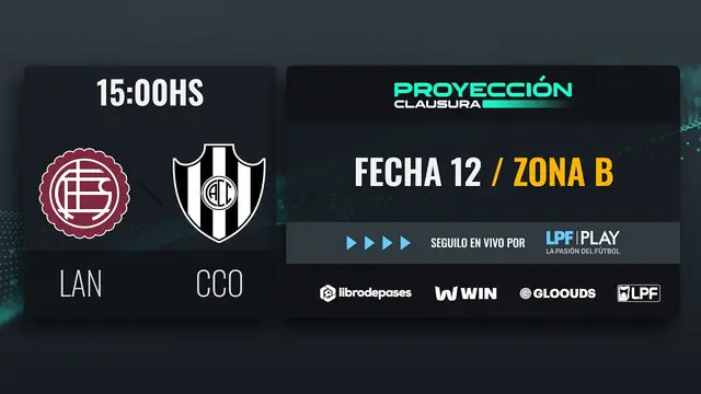 #TorneoProyección Clausura 2026 | FECHA 12 |  Lanús – Central Córdoba
