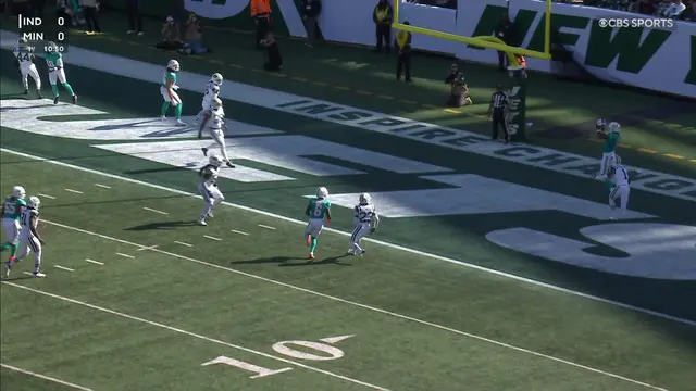 Caleb Douglas in the back of the endzone for the TD