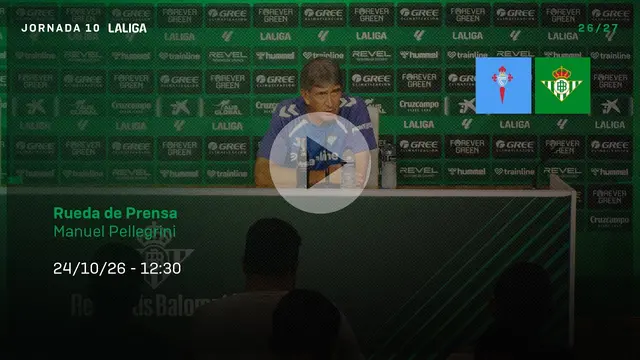 Rueda de prensa de Manuel Pellegrini previa al #CeltaRealBetis ⚽💚