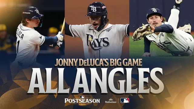 ALL ANGLES of Jonny DeLuca's INCREDIBLE PERFORMANCE in World Series Game 4 for the Rays!