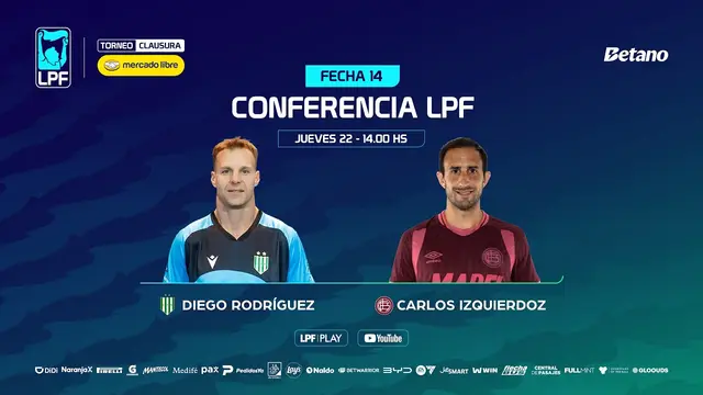 #ConferenciaLPF | Diego Rodríguez y Carlos Izquierdoz anticipan el Clásico del Sur