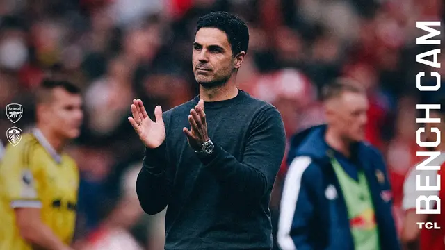 ARTETA REACTS TO CALAFIORI AND BRUNO GOALS 💪 | Bench Cam 🎥 | Arsenal 2-1 Leeds United | EPL