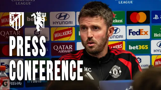 Michael Carrick & Leny Yoro Pre-Atletico de Madrid | Press Conference | UEFA Champions League