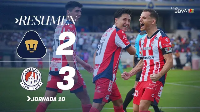 PUMAS 2-3 A. SAN LUIS J10 AP26 | Los Potosinos vencen a los Pumas en CU y se llevan los tres puntos
