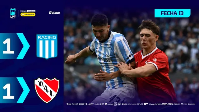RACING 1 - 1 INDEPENDIENTE | Resumen del partido | #TorneoMercadoLibre Clausura 2026 🏆