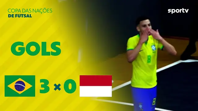 BRASIL 3 X 0 INDONÉSIA | GOLS | COPA DAS NAÇÕES DE FUTSAL | sportv