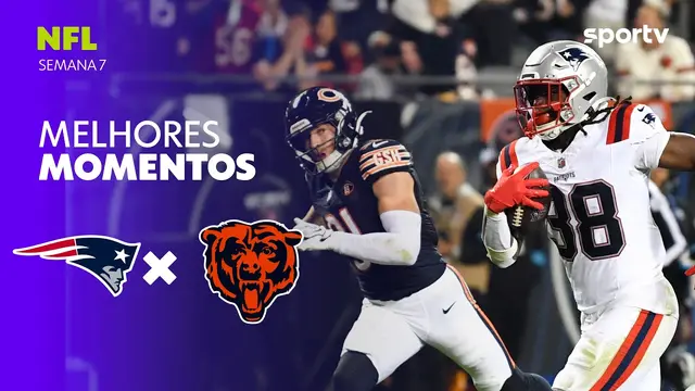 NEW ENGLAND PATRIOTS X CHICAGO BEARS | MELHORES MOMENTOS | SEMANA 7 | NFL | sportv