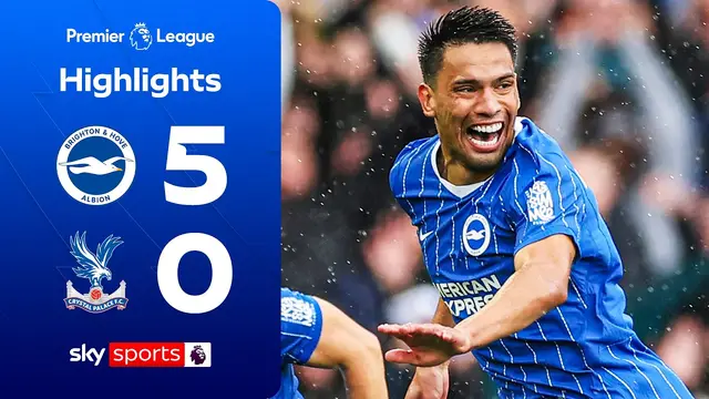 Gomez scores from HALFWAY LINE! 🤩 | Brighton 5-0 Crystal Palace | Premier League highlights